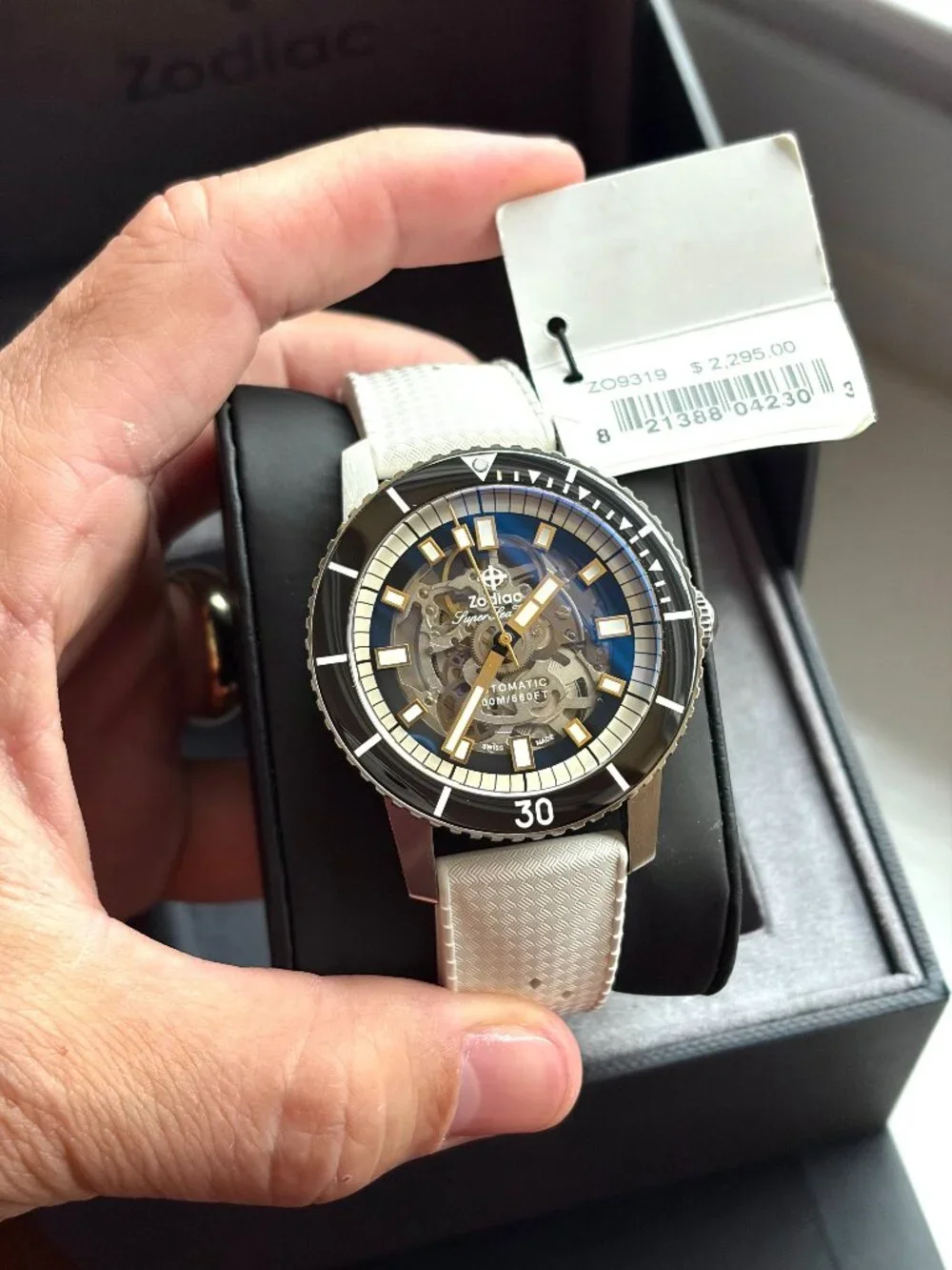 Zodiac Super Sea Wolf Compression Pro Diver Skeleton Dial 40mm ZO9319 MSRP $2295